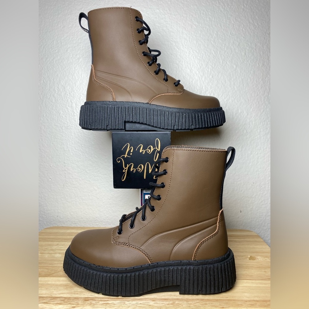 Brand New Puma Dinara Lace‎ Up Casual Boots Brown Women’s size 5.5 394786-04